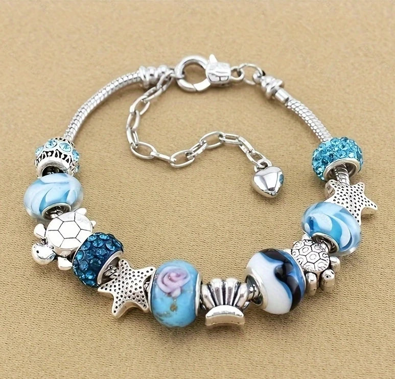 Multi-Element Beaded Love Pan Family Bracelet