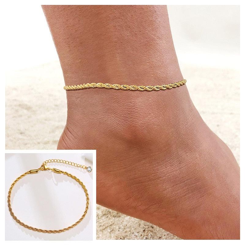 Adjustable Summer Beach Snake Chain Anklet - BestShop