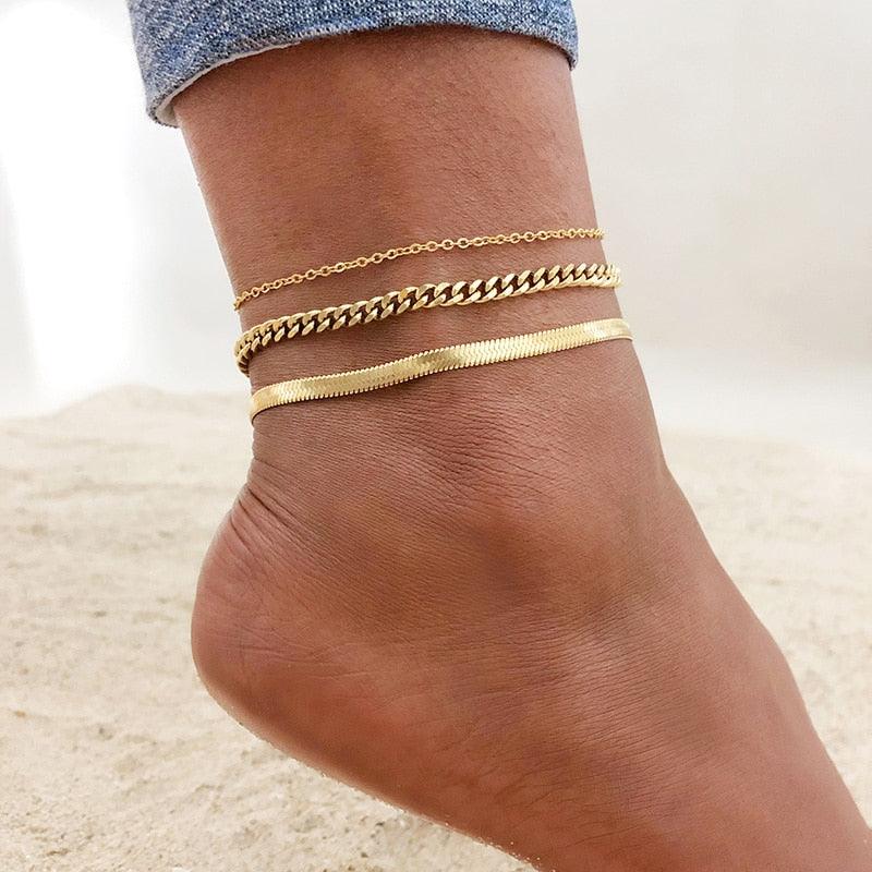 Adjustable Summer Beach Snake Chain Anklet - BestShop