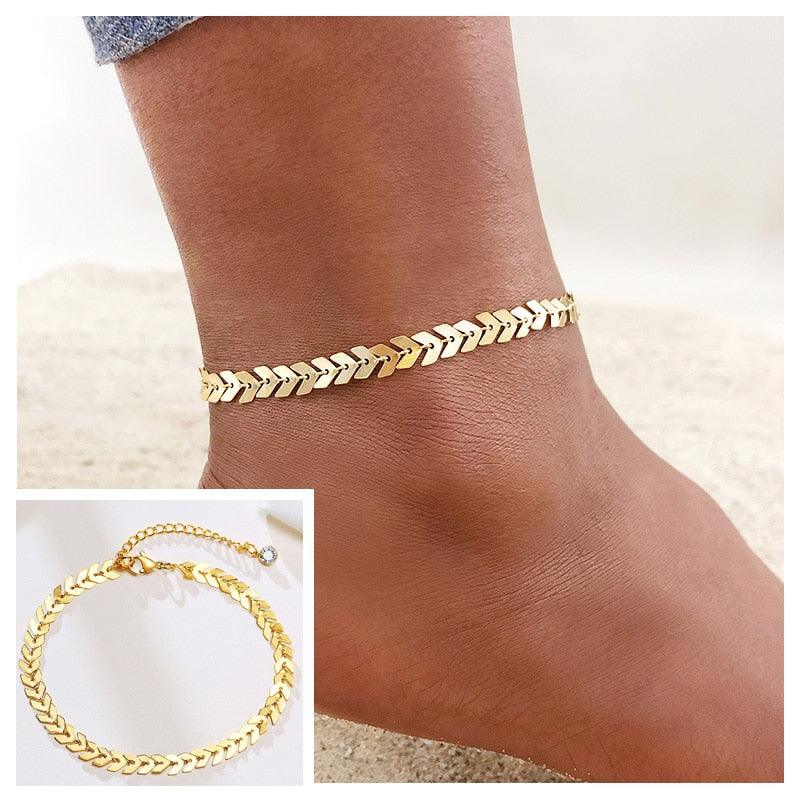 Adjustable Summer Beach Snake Chain Anklet - BestShop