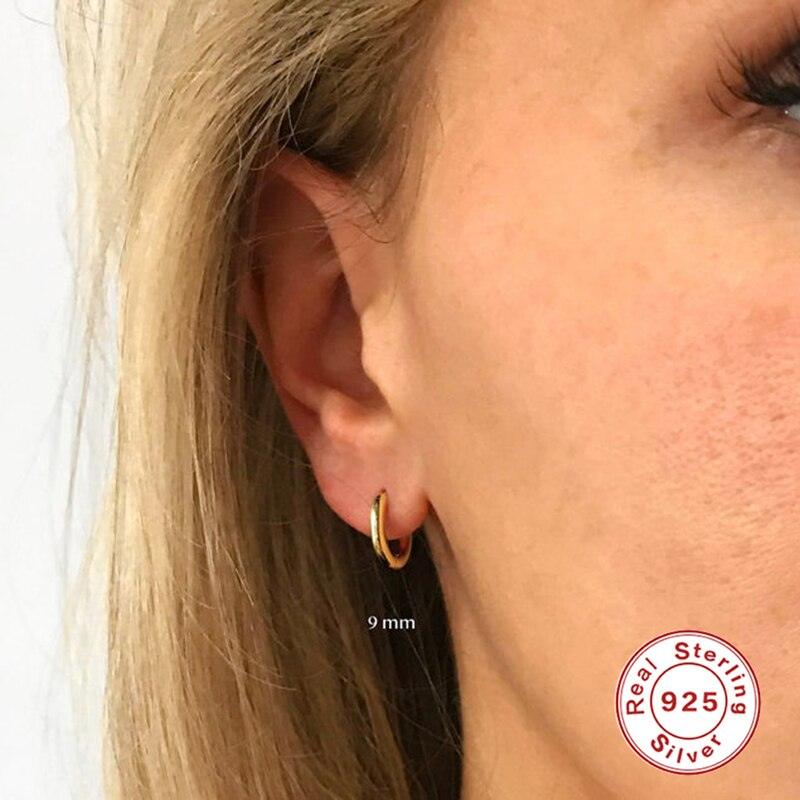 Aide 925 Sterling Silver Rose Gold Small Hoop Earrings For Women - BestShop