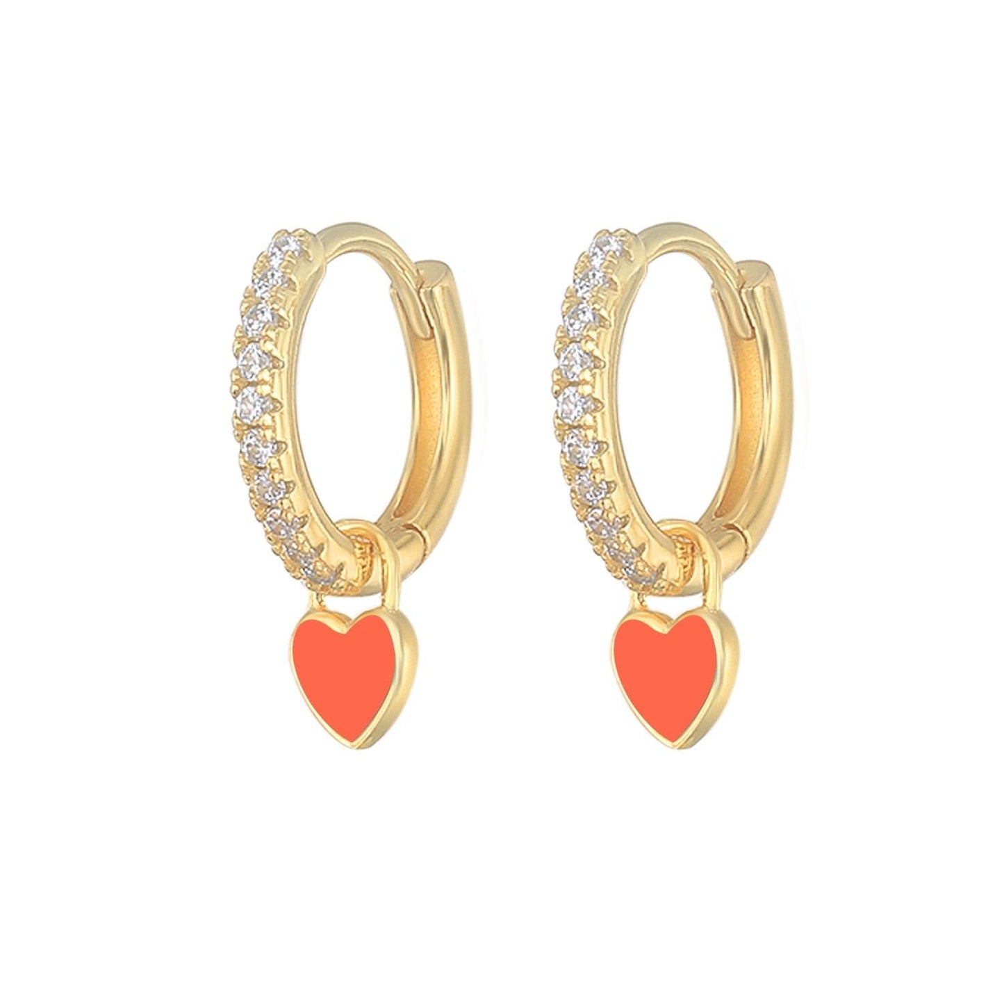 Aide Silver Color Hoop Earrings With Cute Candy Neon Color - BestShop