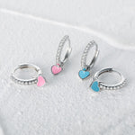 Load image into Gallery viewer, Aide Silver Color Hoop Earrings With Cute Candy Neon Color - BestShop
