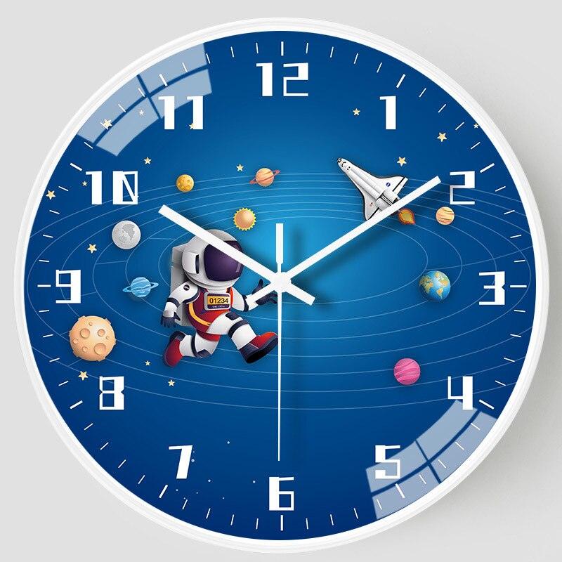 Astronaut Exploration Wall Clock Children Bedroom
