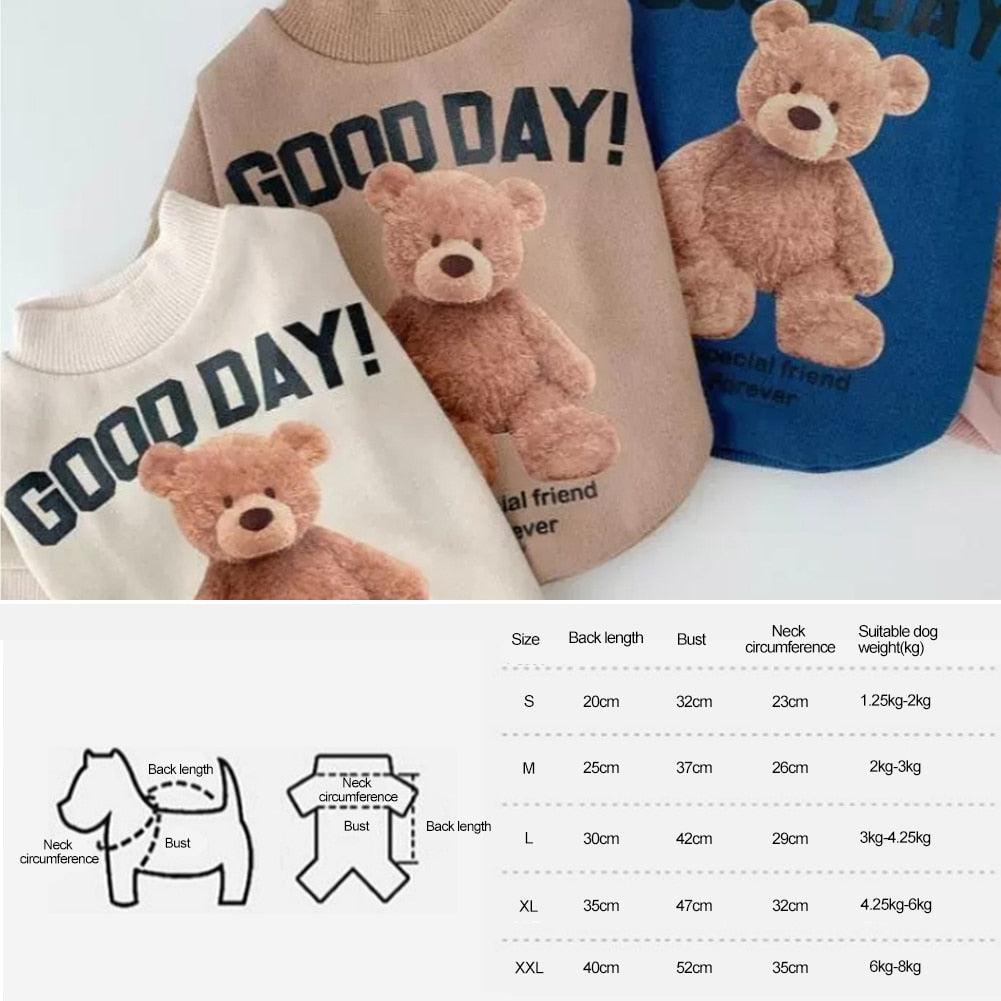 Autumn Winter Cartoon Bear Pet Hoodie - BestShop