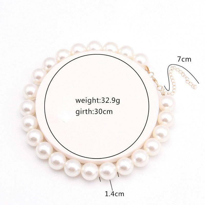 Beads Women Neck Chain Kpop Pearl Choker Necklace - BestShop