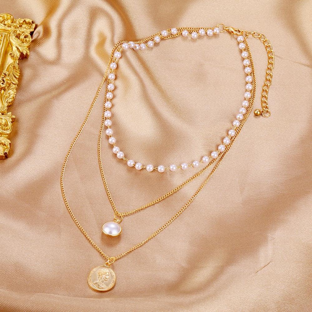 Beads Women Neck Chain Kpop Pearl Choker Necklace - BestShop
