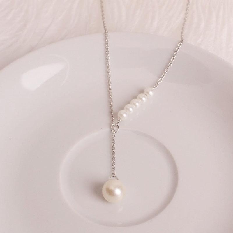 Beads Women Neck Chain Kpop Pearl Choker Necklace - BestShop