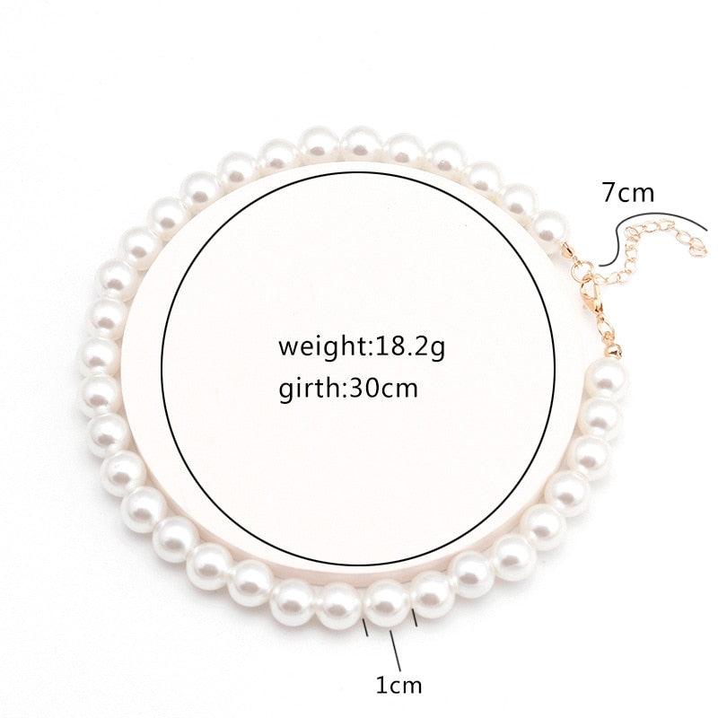 Beads Women Neck Chain Kpop Pearl Choker Necklace - BestShop