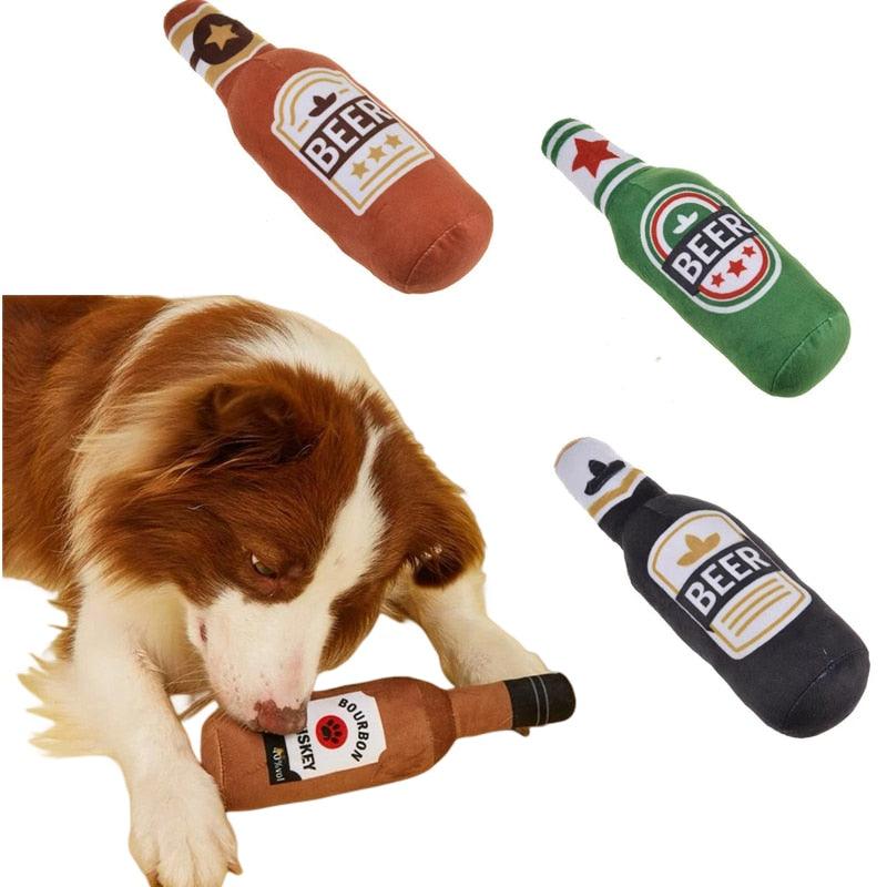Beer Bottle Shaped Plush Dog Toys - BestShop