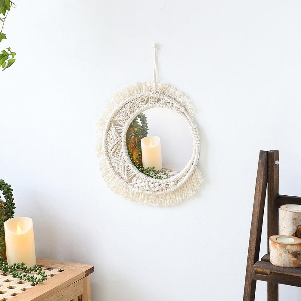 Boho Macrame Round Mirror Decorative - BestShop