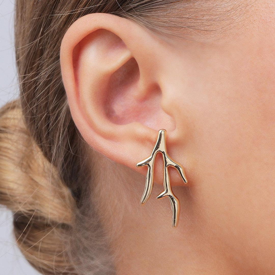 Coral Asymmetric Chain Set Earrings - BestShop