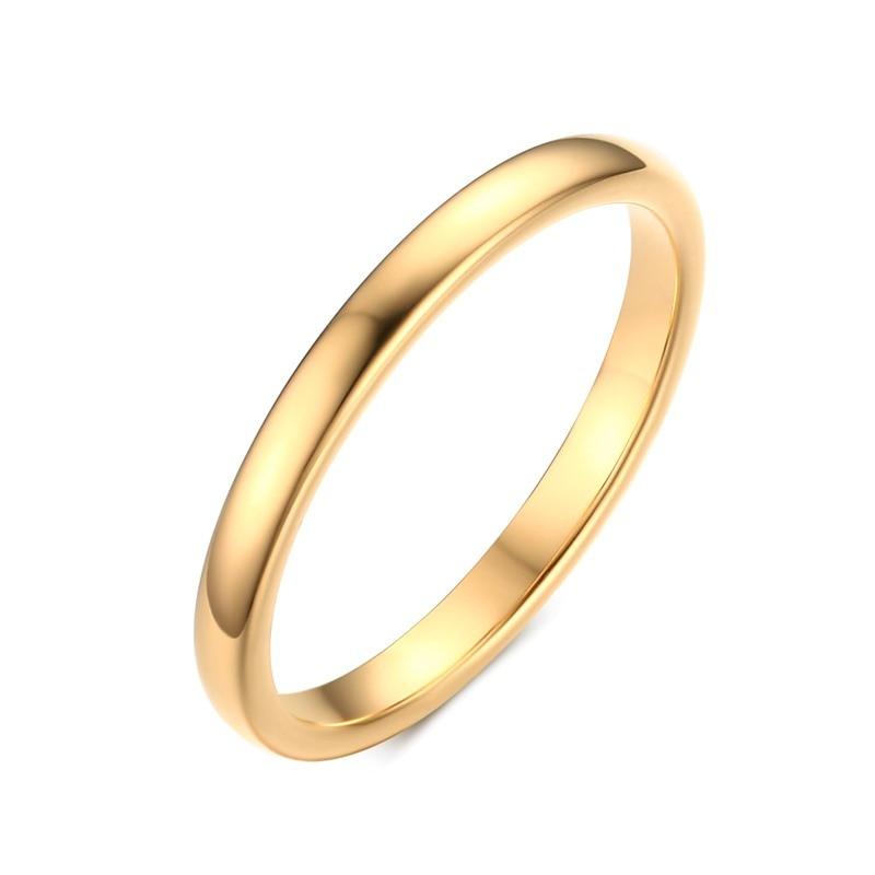 Cute Women's Gold-Color Rings Trendy 2 mm - BestShop