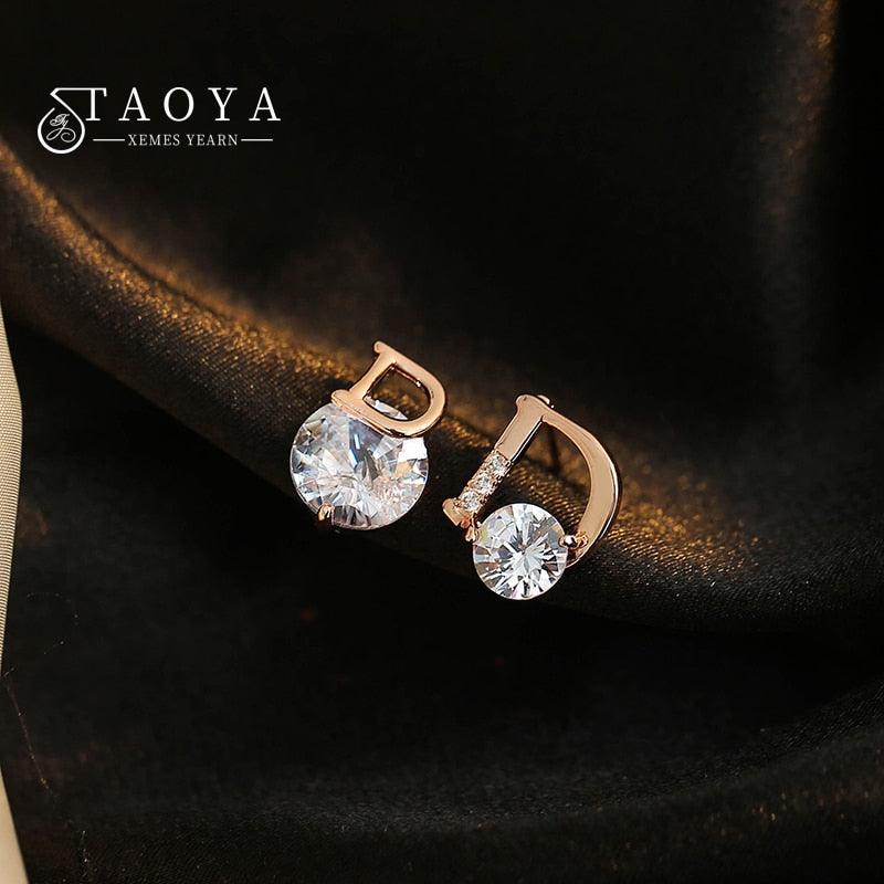 D letter diamond Earring - BestShop