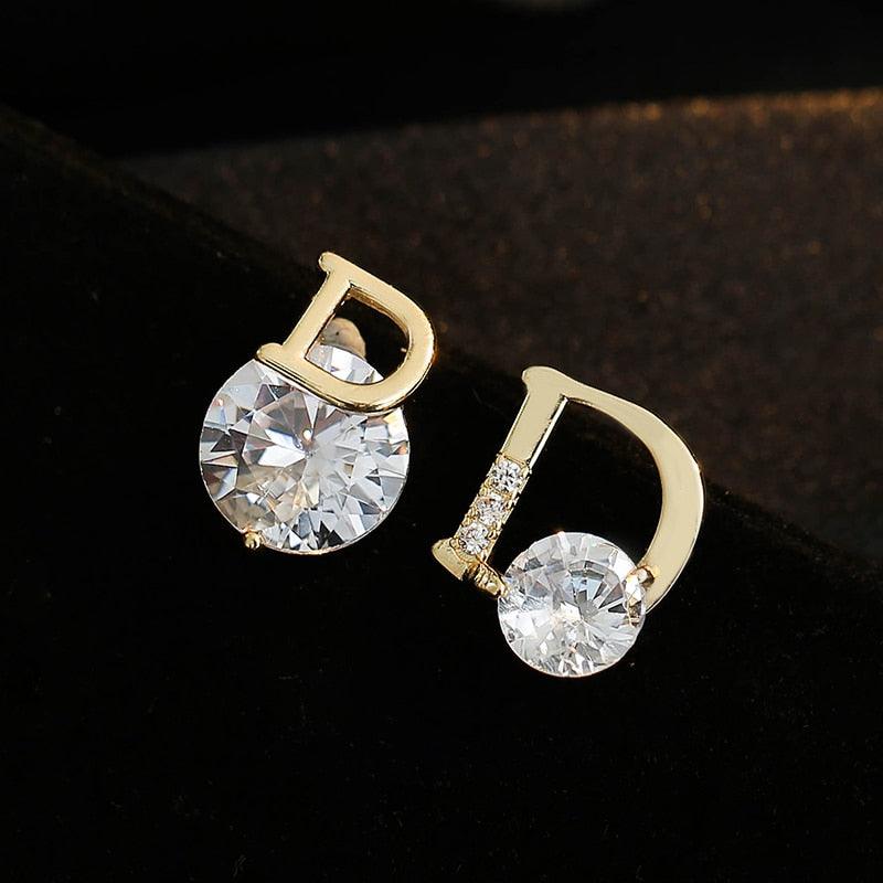 D letter diamond Earring - BestShop