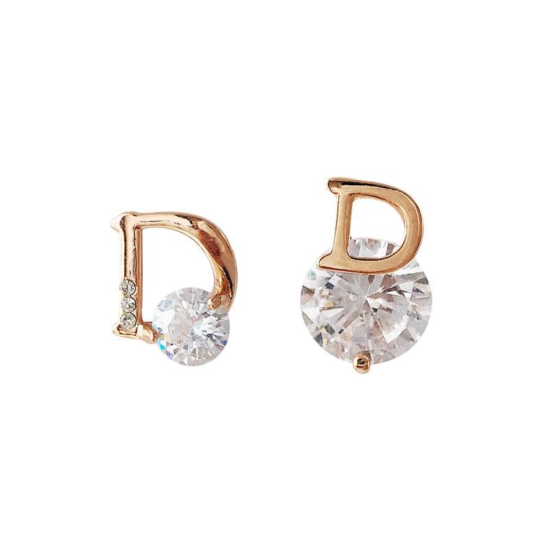 D letter diamond Earring - BestShop