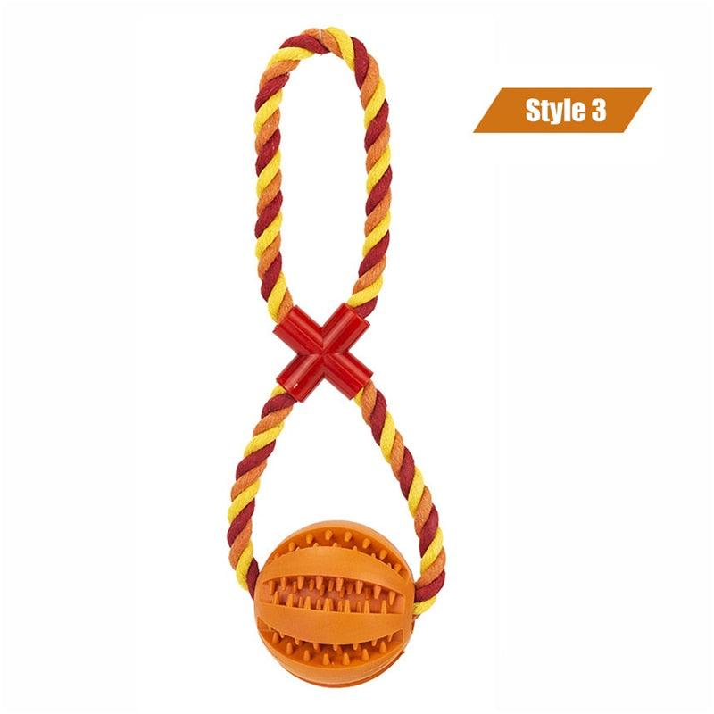 Dog Interactive Hemp Rope Rubber Balls - BestShop