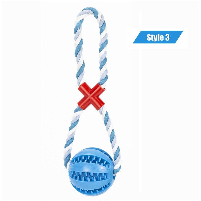 Dog Interactive Hemp Rope Rubber Balls - BestShop