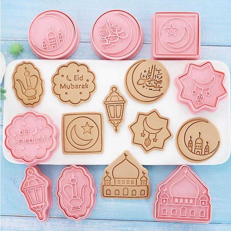Eid Mubarak Biscuit Mold Ramadan Kareem Decoration Cookie Cutter Set 2023 Islamic Muslim Festival Party Supplies Baking Tools - BestShop