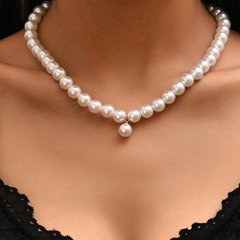 Elegant Jewelry Wedding Big Pearl Necklace For Women - BestShop