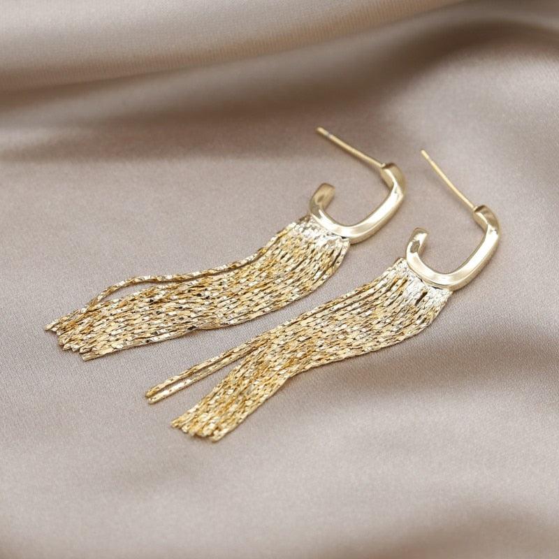 Elegant Tassel Design Korean Gold Plated Letter G Earrings - BestShop