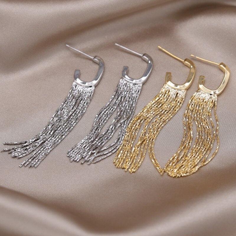 Elegant Tassel Design Korean Gold Plated Letter G Earrings - BestShop