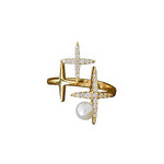 Load image into Gallery viewer, Golden Star Shaped Pearl Opening Rings - BestShop

