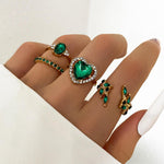 Load image into Gallery viewer, Green Crystal Ring Sets - BestShop
