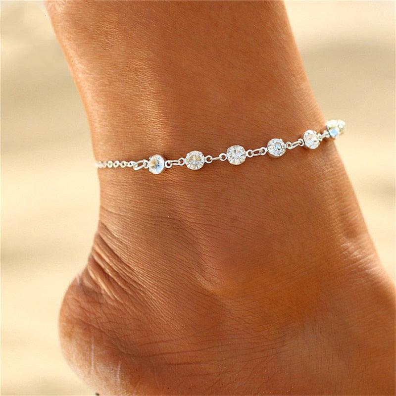 Huitan Rhinestone Chain Women Anklets - BestShop