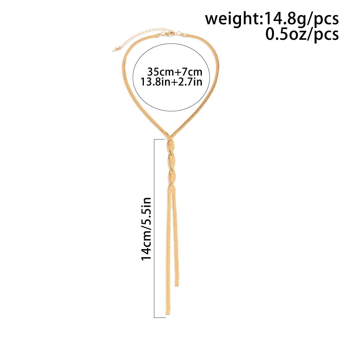 Ingemark Kpop Adjustable Flat Snake Long Chain Necklace - BestShop