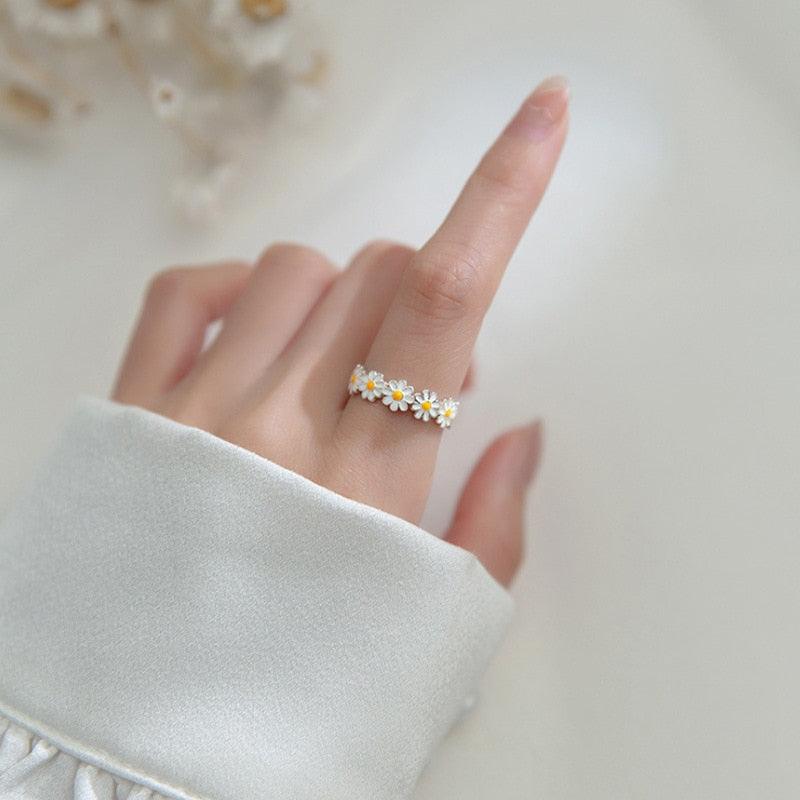Korean Style Vintage Daisy Flower Rings For Women - BestShop