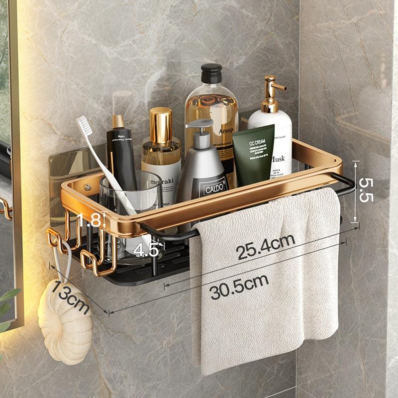 Luxury Bathroom Shelves Aluminum 2 Tiers Corner Shelf Shower Caddy