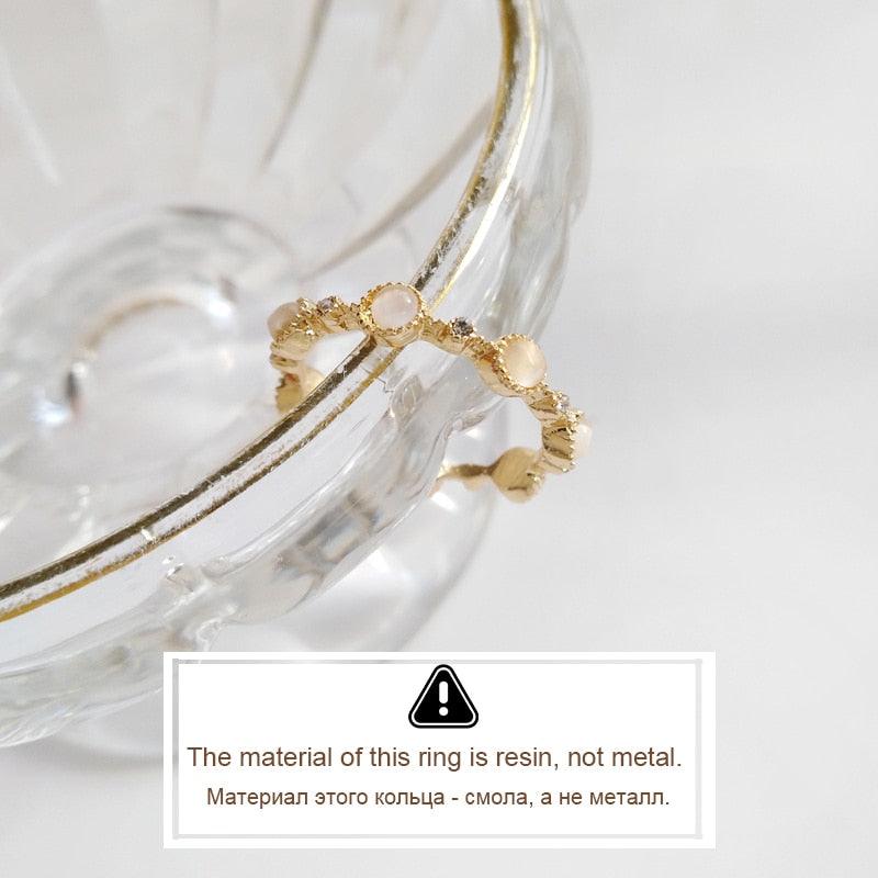 Luxury Gold Color Pearl Zircon Rings for Woman - BestShop