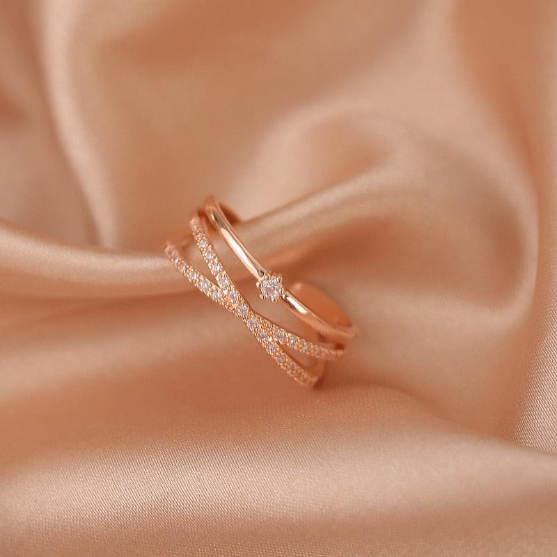 Luxury Gold Color Pearl Zircon Rings for Woman - BestShop