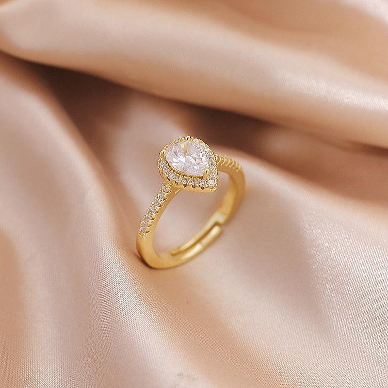 Luxury Gold Color Pearl Zircon Rings for Woman - BestShop