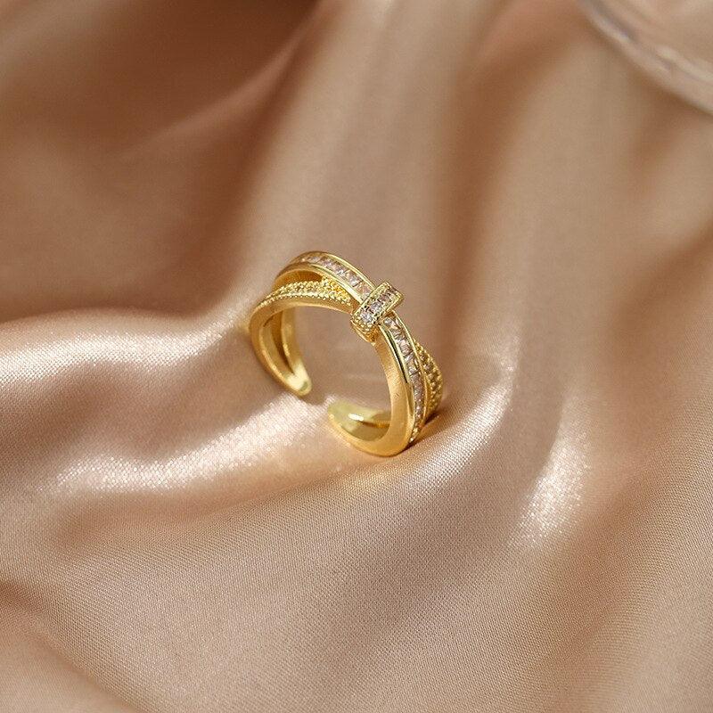 Luxury Gold Color Pearl Zircon Rings for Woman - BestShop
