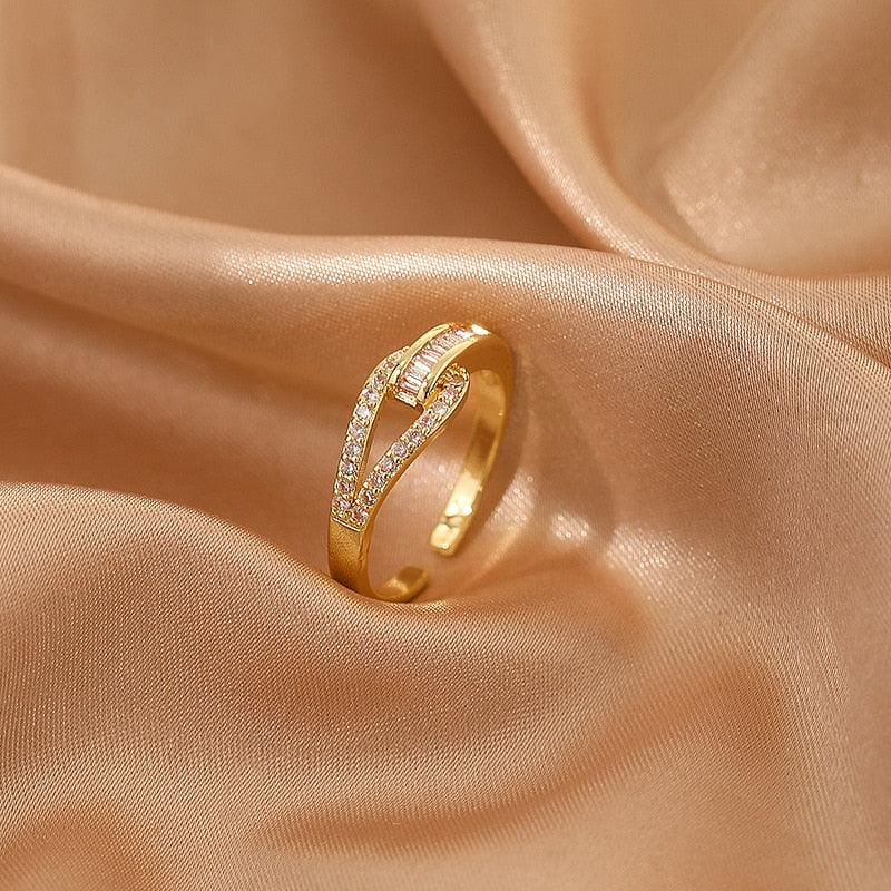Luxury Gold Color Pearl Zircon Rings for Woman - BestShop