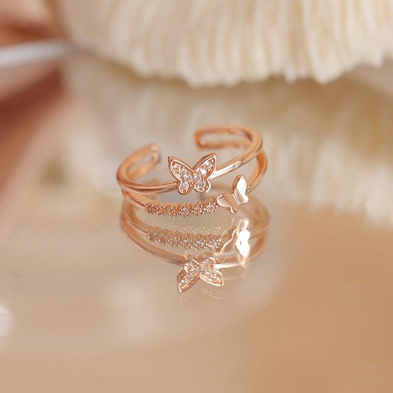 Luxury Gold Color Pearl Zircon Rings for Woman - BestShop