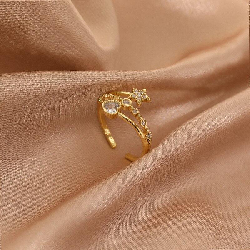 Luxury Gold Color Pearl Zircon Rings for Woman - BestShop