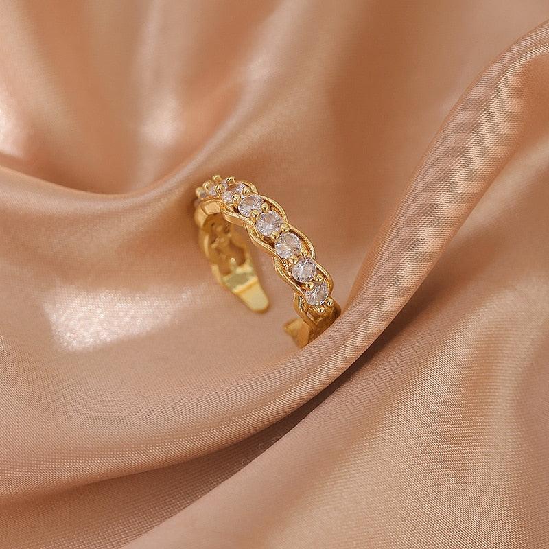 Luxury Gold Color Pearl Zircon Rings for Woman - BestShop