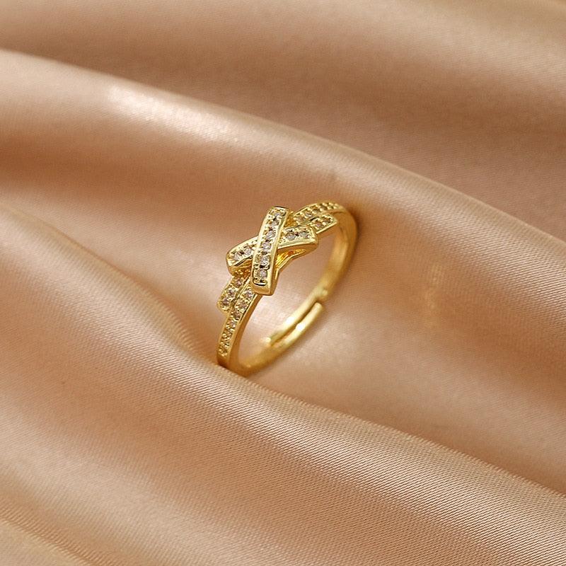 Luxury Gold Color Pearl Zircon Rings for Woman - BestShop