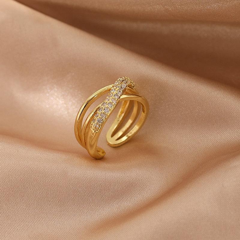Luxury Gold Color Pearl Zircon Rings for Woman - BestShop