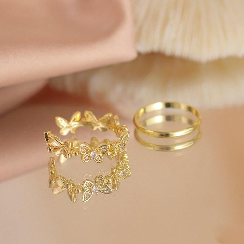 Luxury Gold Color Pearl Zircon Rings for Woman - BestShop