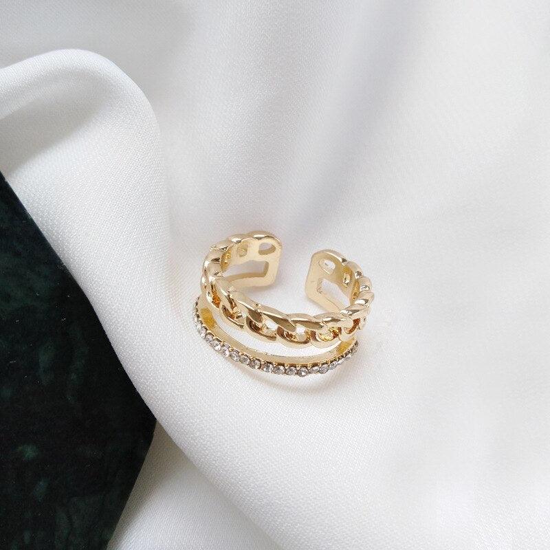 Luxury Gold Color Pearl Zircon Rings for Woman - BestShop