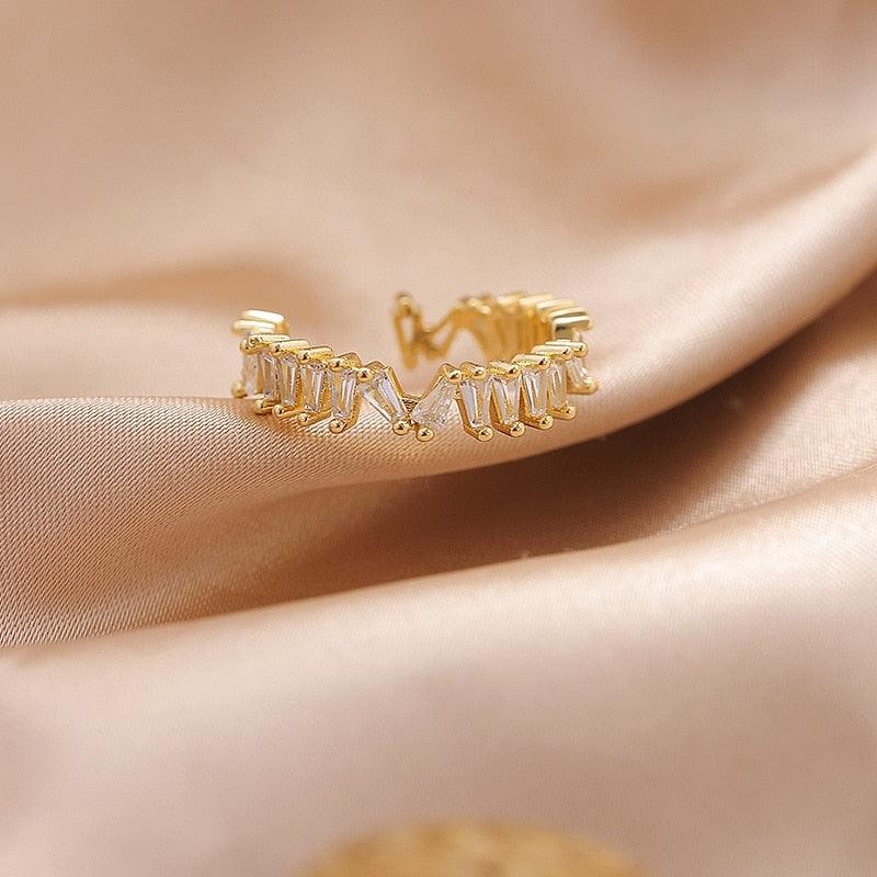 Luxury Gold Color Pearl Zircon Rings for Woman - BestShop