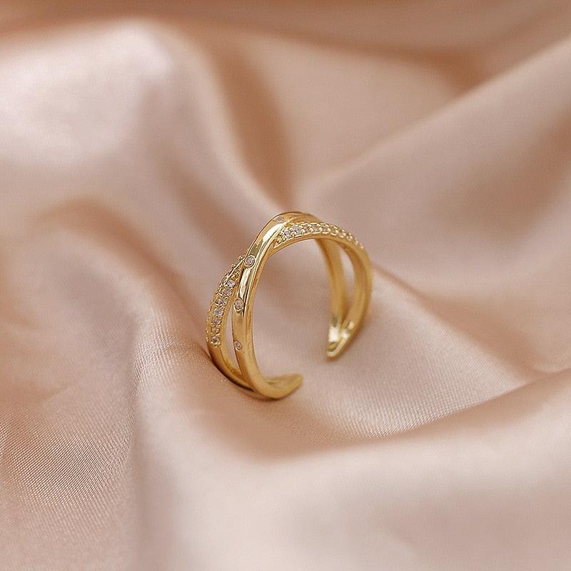 Luxury Gold Color Pearl Zircon Rings for Woman - BestShop