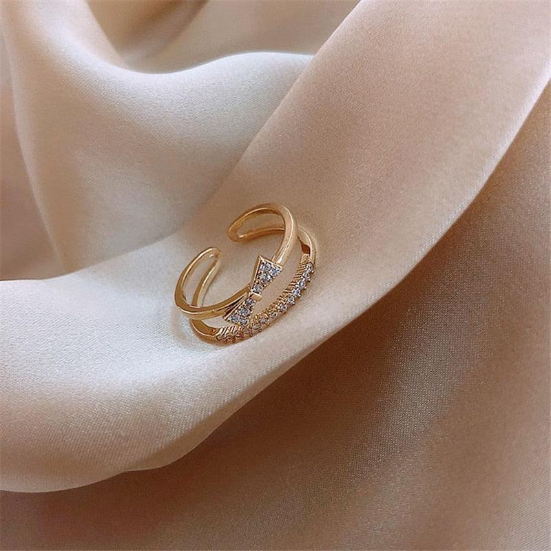Luxury Gold Color Pearl Zircon Rings for Woman - BestShop