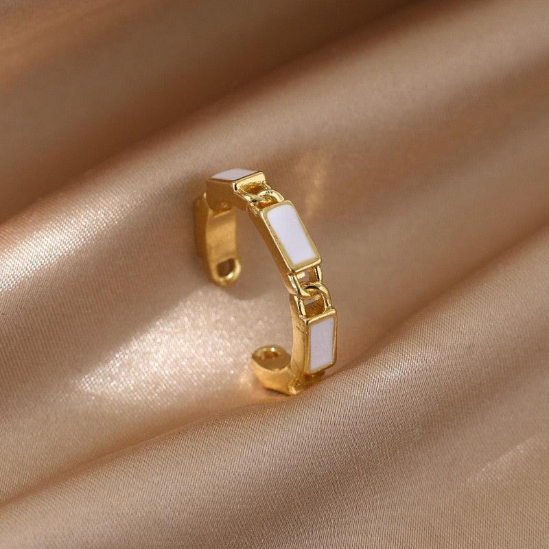 Luxury Gold Color Pearl Zircon Rings for Woman - BestShop