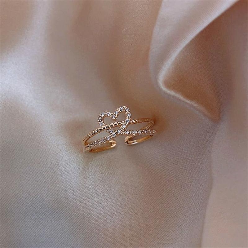 Luxury Gold Color Pearl Zircon Rings for Woman - BestShop
