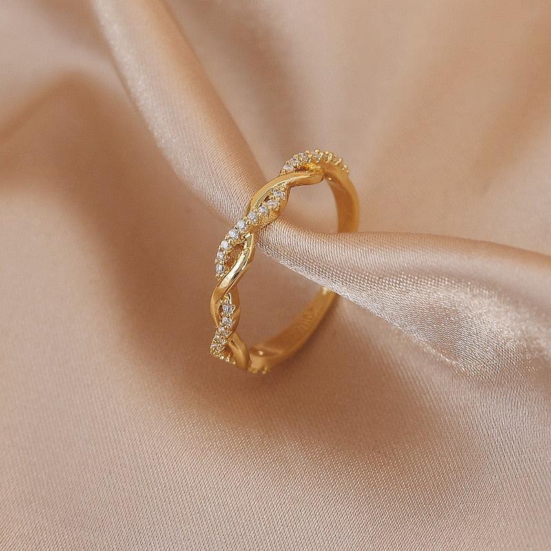 Luxury Gold Color Pearl Zircon Rings for Woman - BestShop